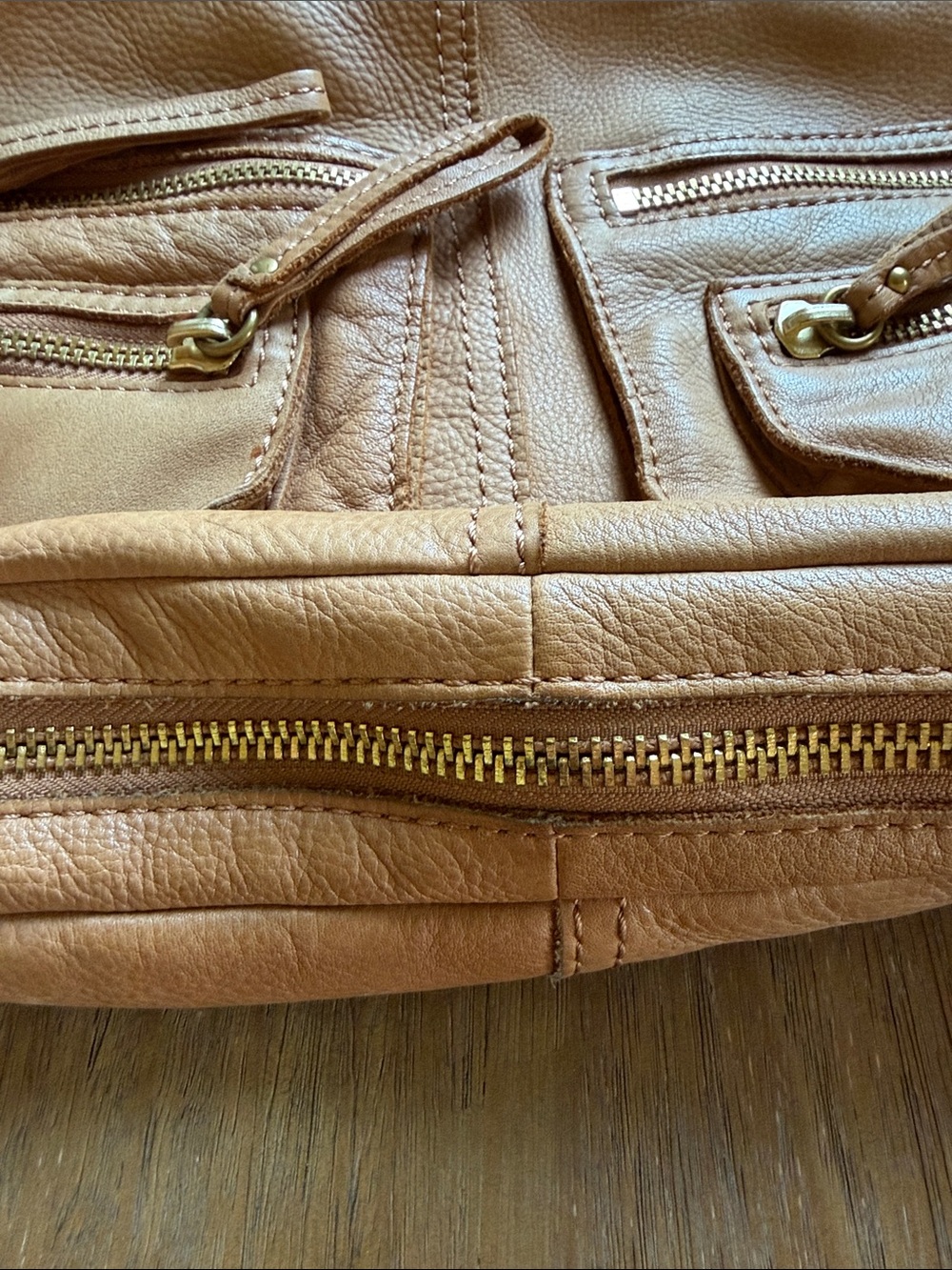 Linea Pelle Dylan Tan Hobo Leather Handbag Purse - Picture 11 of 12